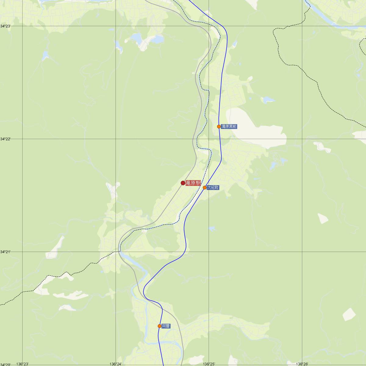 滝原駅（JR東海）周辺のバス路線図