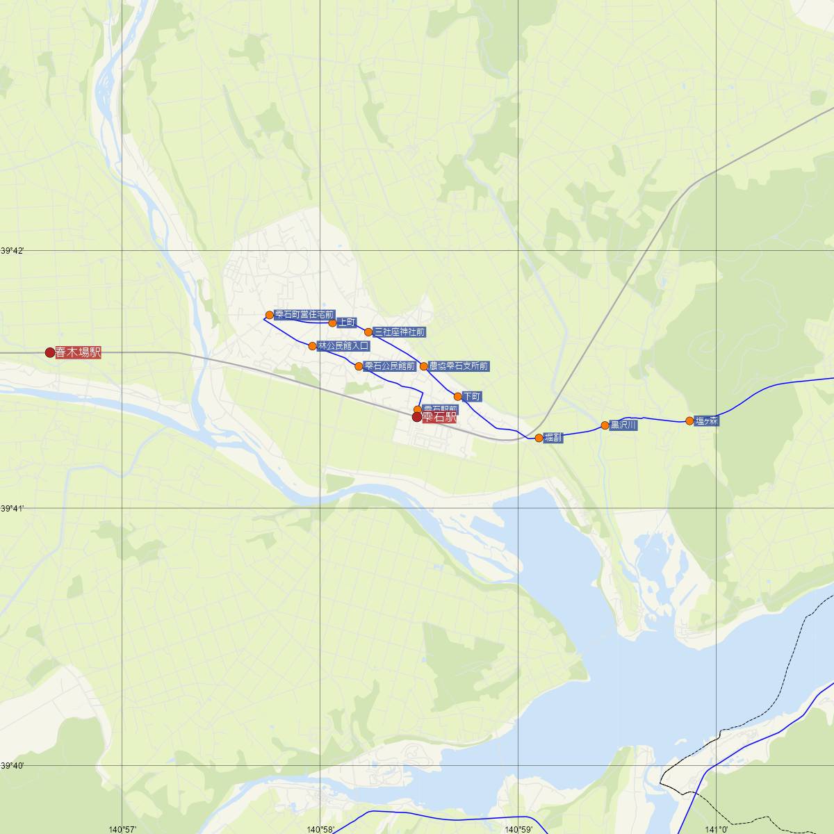 雫石駅（JR東日本）周辺のバス路線図
