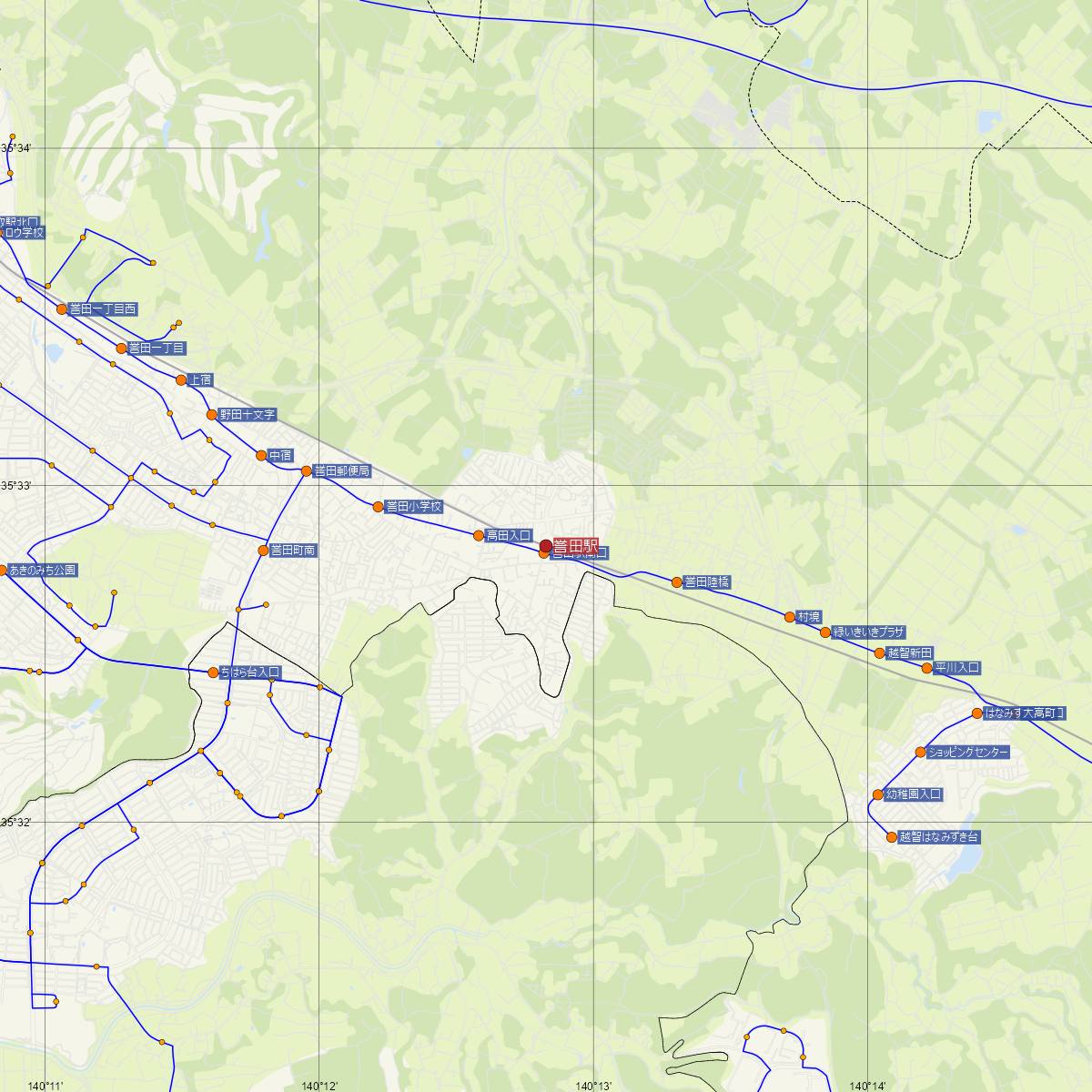 誉田駅（JR東日本）周辺のバス路線図