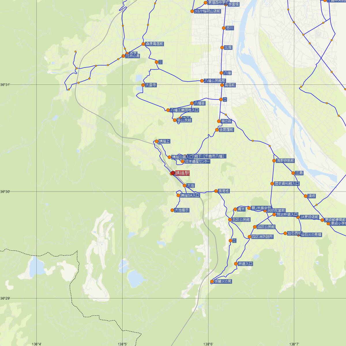 姨捨駅（JR東日本）周辺のバス路線図