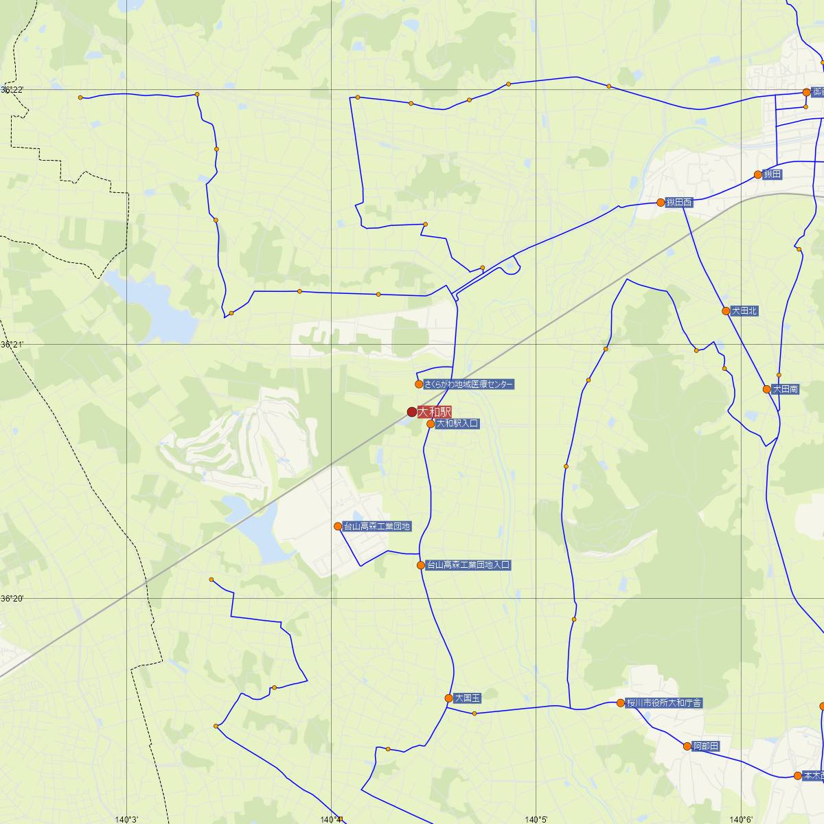 大和駅（JR東日本）周辺のバス路線図
