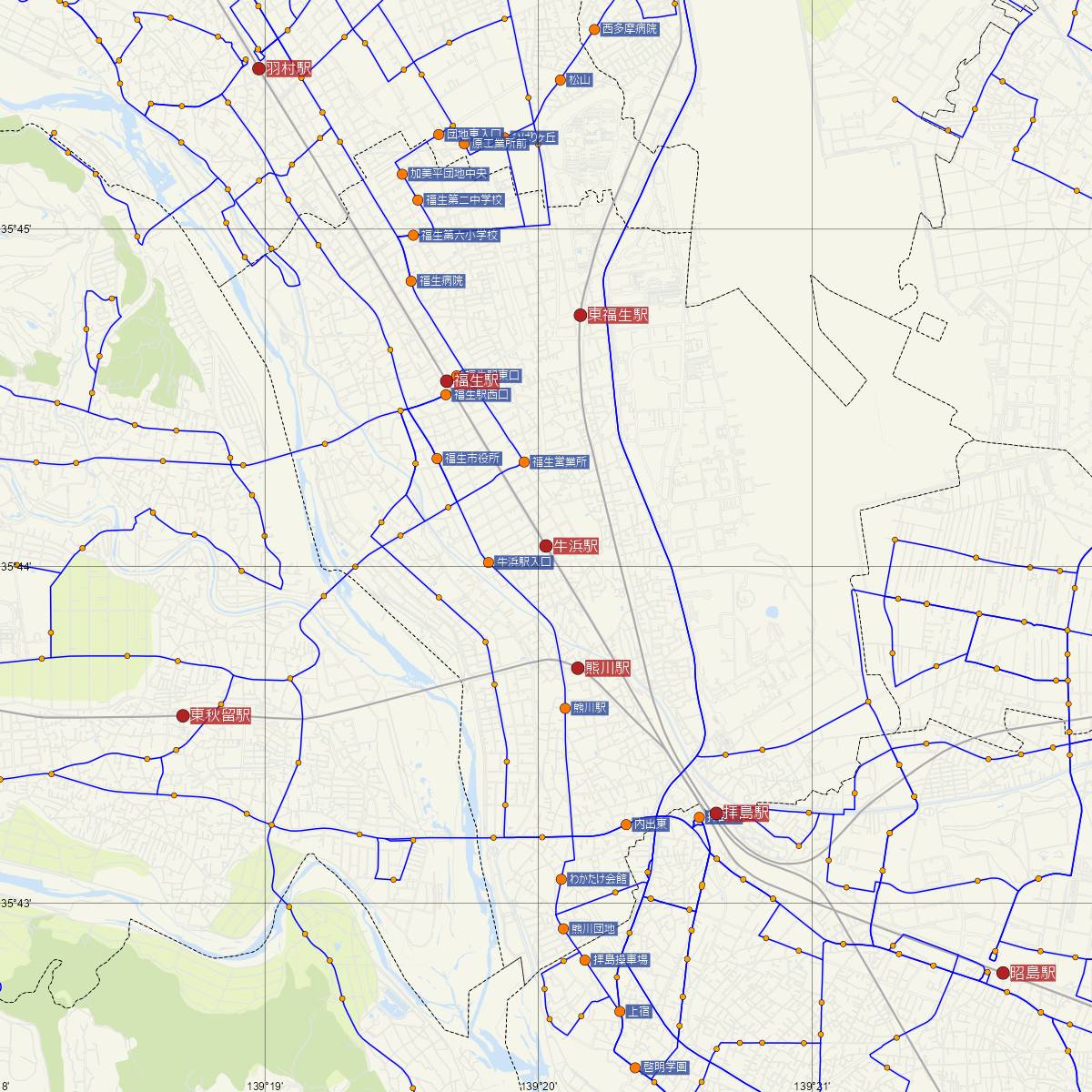 牛浜駅（JR東日本）周辺のバス路線図