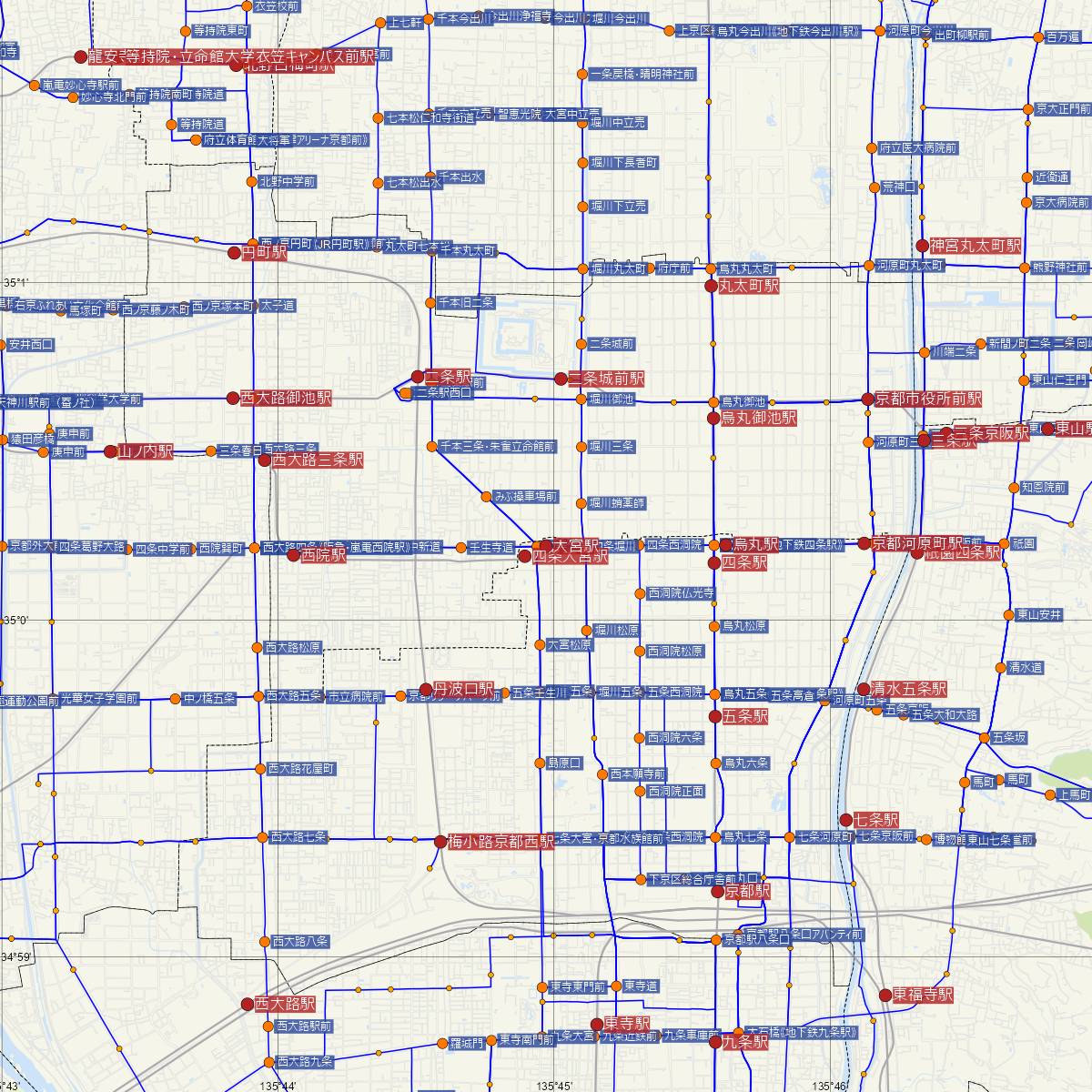 大宮駅（阪急電鉄）周辺のバス路線図