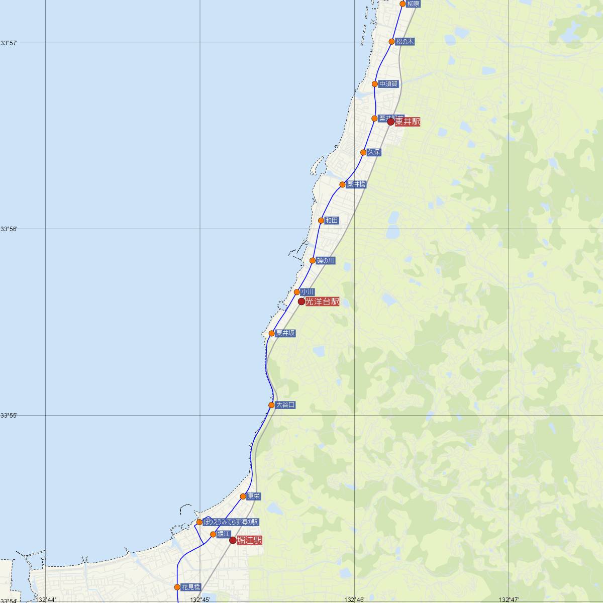 光洋台駅（JR四国）周辺のバス路線図