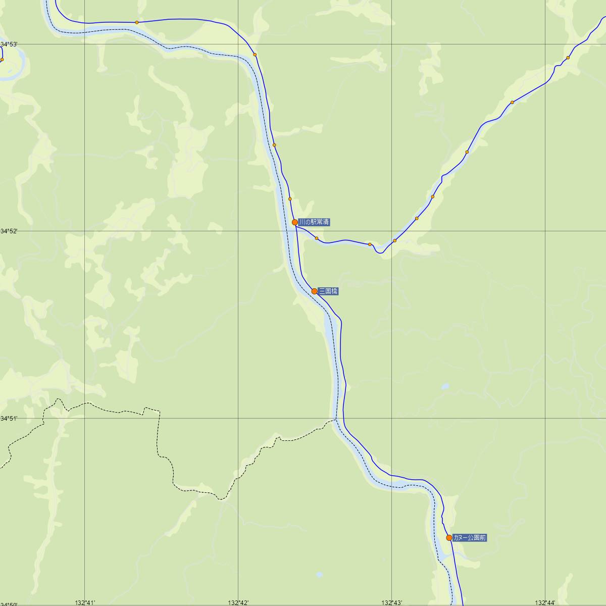 作木口駅（JR西日本）周辺のバス路線図